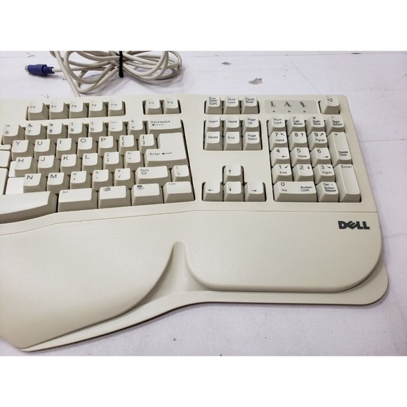Dell SK-6000 E Ergonomic PS/2 PC Keyboard 6 Pin Connector Untested / For Repair - Picture 2 of 7